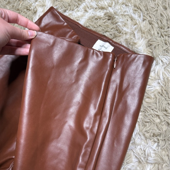 Aritzia Wilfred Brown Faux Leather Pants - Picture 3 of 8